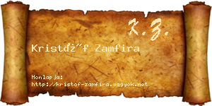 Kristóf Zamfira névjegykártya